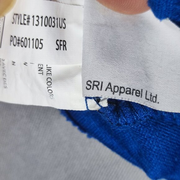 CAT 1/4 zip up fleece sweater men's size L blue long sleeve - Picture 7 of 9